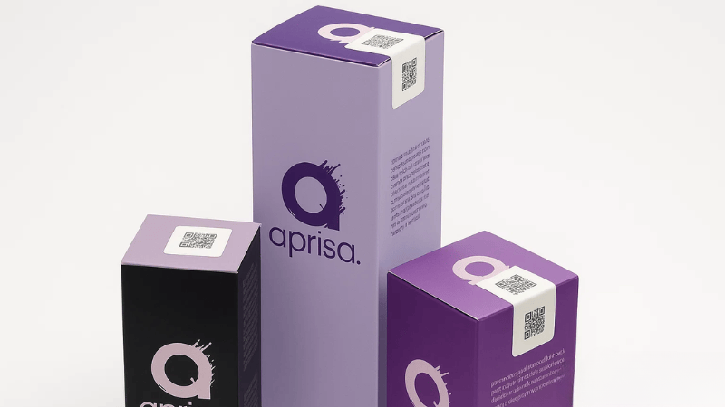 Purple boxes showing modern, eco-friendly security seals
