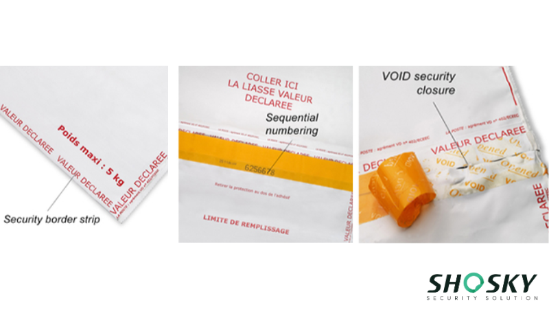 Tamper-proof packaging highlighting VOID seal to reveal evidence of tampering