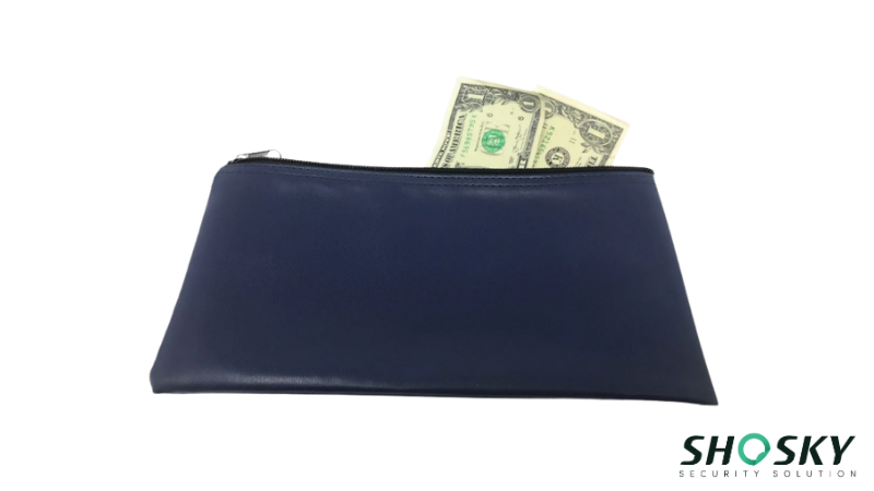 Durable fabric bank deposit bag with secure zipper closure