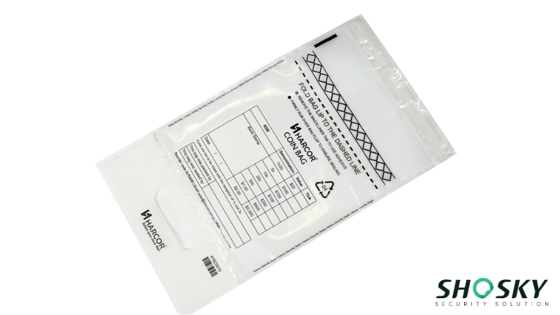 a transparent coin bag