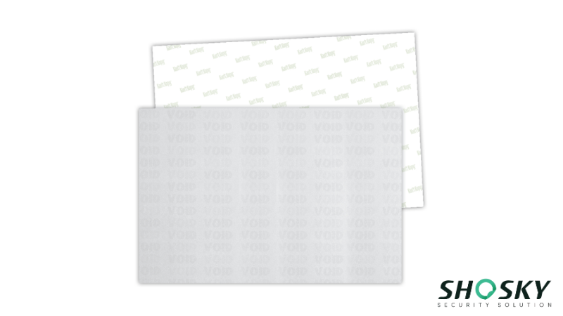 example of void security paper design that displaying "VOID" 