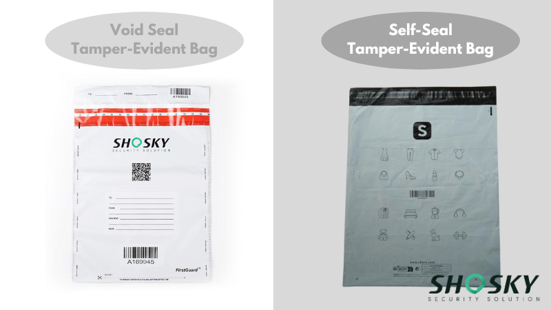 void seal tamper-evident bag vs. self-seal tamper-evident bag