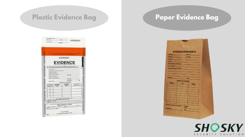 Plastic vs. Paper Evidence Bag