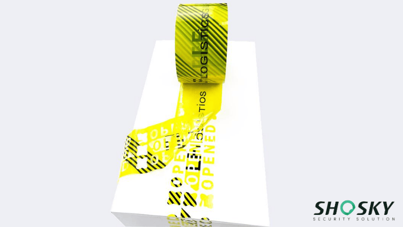 tamper evident tape using on a box