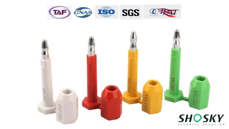 Certified container seals meeting ISO 17712 standards for global trade security