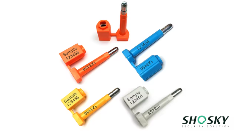 Color-coded ISO seals featuring unique, tamper-evident serial number markings
