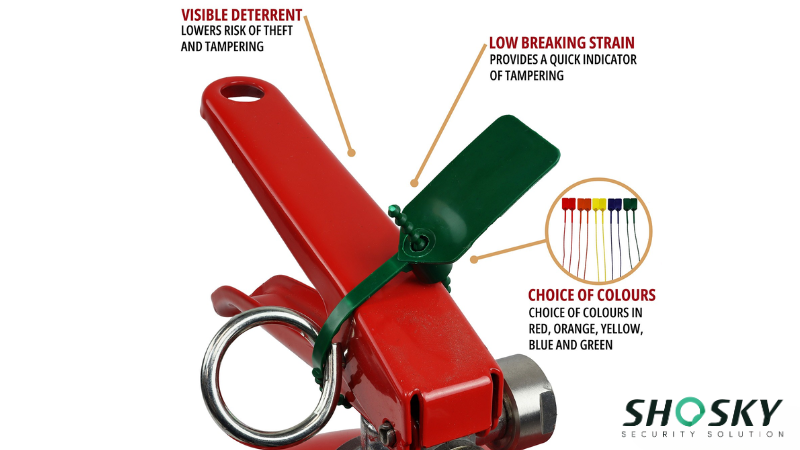 Tamper tag overview with labeled security features for theft prevention