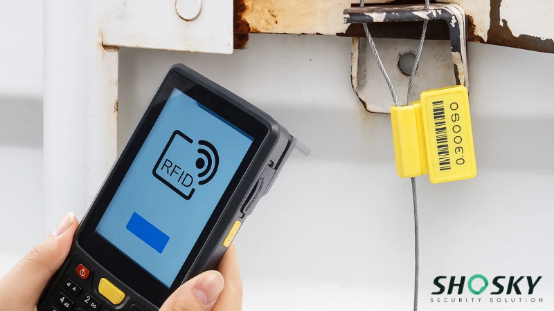 Tamper-proof tag used to protect international cargo