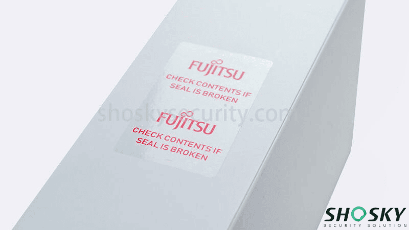 Transparent Dry Peel Security Label with Red Printing