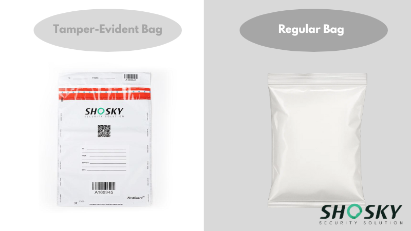 tamper evident bag vs. regular bag