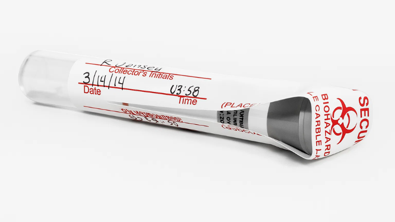 Tubo de muestra transparente con sello de seguridad para muestras