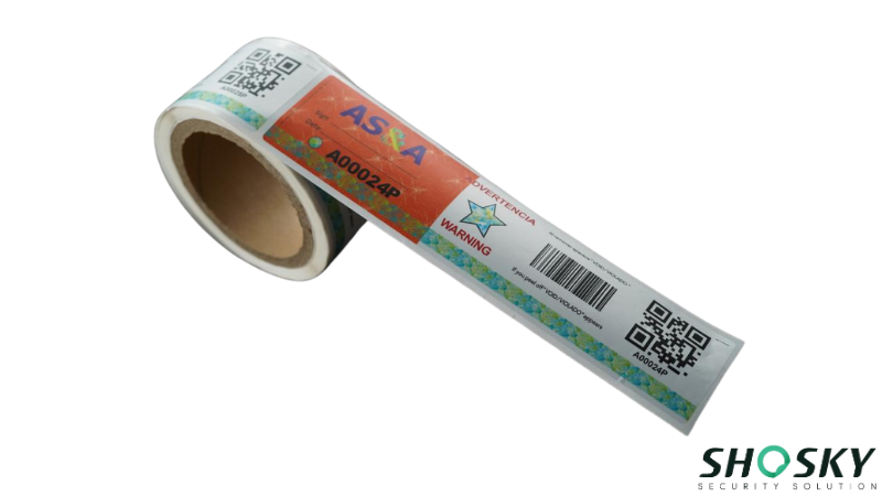 a qr code label roll