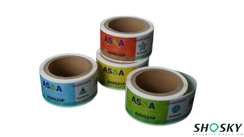 several qr code security label rolls