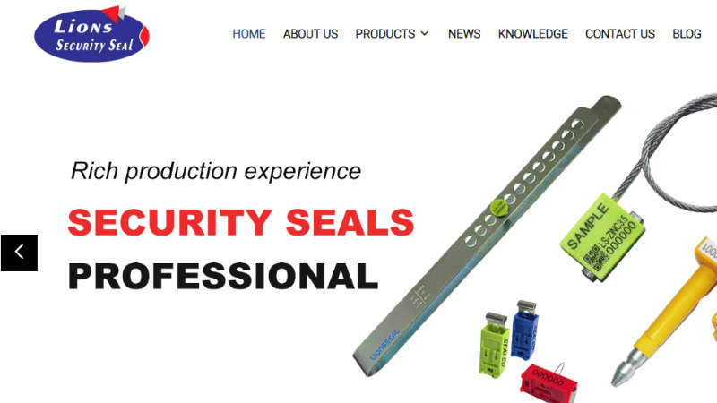 the home page of Lions Security Seal