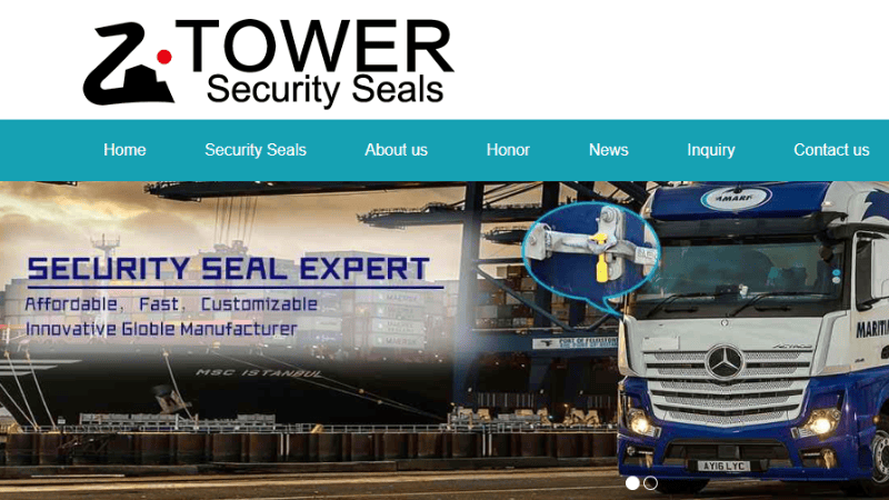 the home page of Zctower Security Seals