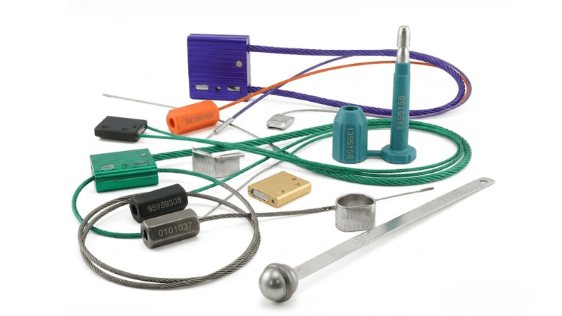 Multiple colorful security seals for securing chemical tankers and valves