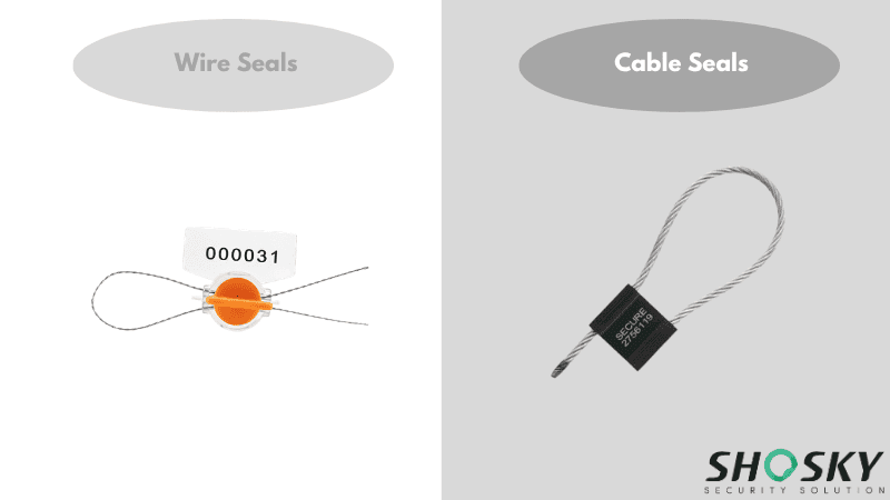 Wire seals and red cable seals comparison