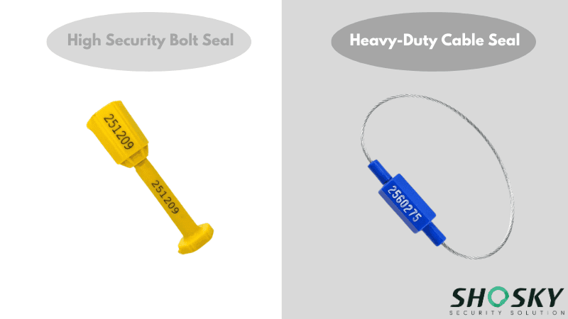 High security bolt seal vs heavy-duty cable seal