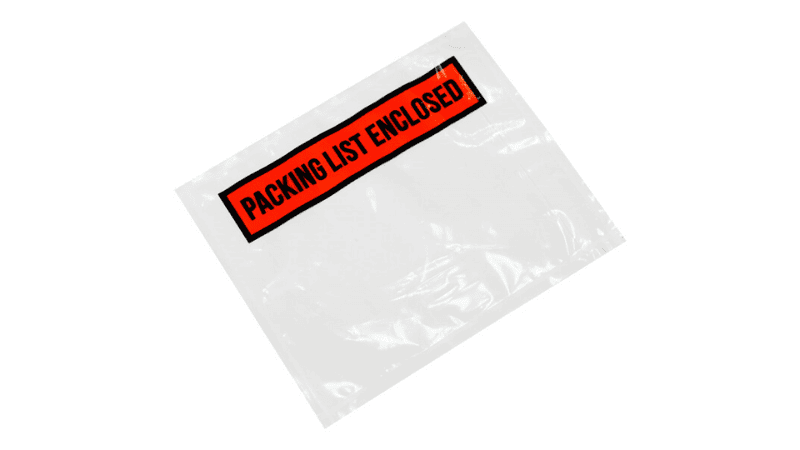 transparent packing list envelope