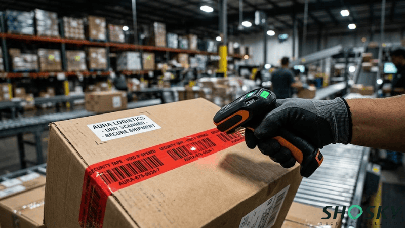 Scan and Verify Sequential Barcodes on security sealed carton with tamper evident tape