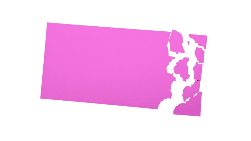 A pink rectangular ultra destructible vinyl security label isolated, breaking apart into tiny fragments upon removal to demonstrate tamper evidence.