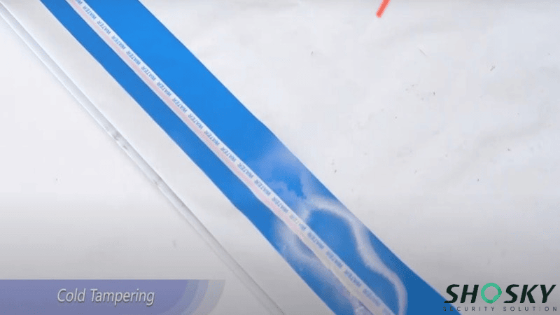 Tamper Evident bag tape placed in freezing condition