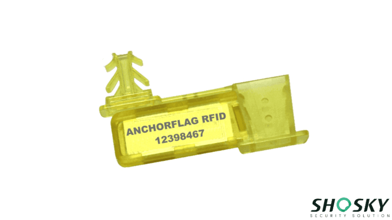 a yellow RFID security seal made by Shosky