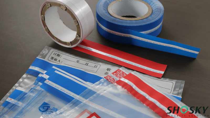 hot Melt and acrylic adhesive security bag sealing tape used for security bags